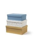 Kid's Concept Storage Boxes 3 Set Blue Multi/patterned