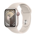 Apple Watch Series 9 GPS + Cell 41 mm, Stjerneskær aluminium urkasse med, Stjerneskær sportsrem - S/M