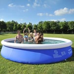 H.aetn Round Adults Kids Inflatable Pool,Portable Extra Large Paddling Pools,Above Ground Swimming Pool With Pump,Summer Fast Set Pool Blue 240x76cm
