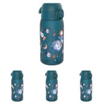 Ion8 Kids Water Bottle, 350 ml/12 oz, Leak Proof, Easy to Open, Secure Lock, Dishwasher Safe, BPA Free, Carry Handle, Hygienic Flip Cover, Easy Clean, Odour Free, Carbon Neutral, Space Travel Design