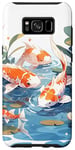 Galaxy S8+ four koi fish japanese carp asian goldfish flowers lily pads Case