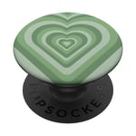 Sage Green Aesthetic Coffee Love Heart Coffee Latte PopSockets Swappable PopGrip