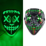 Stil 3 - Halloween LED-mask, Purge Mask, DJ-kostym, neonljus, Luminous Mask, glöd i mörkret