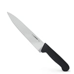 Giesser depuis 1776 - fabriqué en Allemagne - Couteau à découper noir, Basic Black, lame 20 cm, antidérapant, couteau de chef étroit, lavable au lave-vaisselle, inoxydable