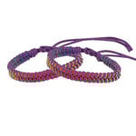 mumbi Lot de 2 bracelets d'amitié tressés Violet arc-en-ciel