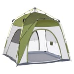 Four Man Pop Up Tent Automatic Camping Backpacking Dome Shelter