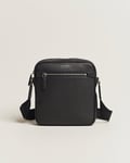 Canali Grain Leather Shoulder Bag Black