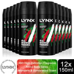 Lynx Body Spray Africa 48-H High Definition Fragrance Deo For Men, 12x150ml