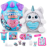 Rainbocorns Puppycorn Rescue Surprise, Miss T the Husky - Collectible Plush - Over 12 Surprises, Peel and Reveal Heart, Stickers, Syringe Slime, Ages 3+ (Husky),9.06 x 7.87 x 11.02 inches