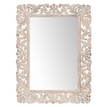 Miroir rectangulaire en bois de manguier blanchi 60x80