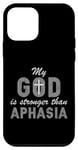 Coque pour iPhone 12 mini Mon Dieu est plus fort que l'aphasie - Aphasia Warrior Survivor