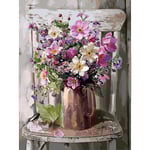 (30 × 40 cm, Blomma I) DIY Diamantmålning, Blommor 5d Diamant P