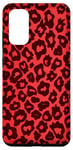 Coque pour Galaxy S20 Red Leopard Cheetah Skin Pattern Phone Cover