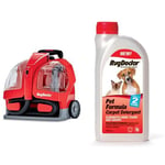 Rug Doctor Portable Spot Cleaner, 1.9 Litre, Red/Black & Rug Doctor Pet Formula Detergent, 1 Litre