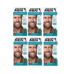 6 x Just For Men Moustache and Beard Dye Gel Medium Brown M35 M-35