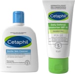 Cetaphil Sensitive Skin Daily Essentials Skincare Set, Gentle Skin Cleanser Trav
