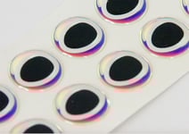 Epoxy eyes 16mm - Oval dubbel svart/pearl