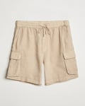 GANT Regular Fit Linen Cargo Shorts Concrete Beige