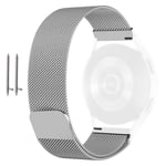 20mm Magnetic Strap Mesh Band for Samsung Galaxy Watch 4 Classic LTE 46mm Silver