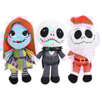 Tim Burtons Nightmare Before Christmas: 6 tum Jack Skellington och Sally Bobo Style Plysch Squeaker Hund Leksak, Officiellt Licensierad