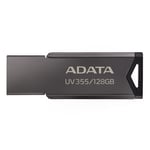 ADATA UV355 128GB Silver USB3.0 Flash Drive- Business fashion with elegant design,compaitable to 4K video and High solution photo
