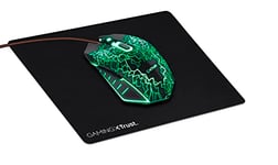 Trust Gaming GXT 783X Izza Gaming Mouse with Mouse Mat, 800-4000 DPI, LED Illumination, 6 Buttons, Braided USB Cable 1.8m, Mouse Pad with Anti-slip Bottom, Wired Computer Mouse for PC and Laptop