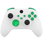 eXtremeRate Replacement Buttons for Xbox Core Wireless Controller, Chrome Green Glossy Custom LB RB LT RT Bumpers Trigers Dpad ABXY Start Back Sync Share Keys Parts for Xbox Series X & S Controller