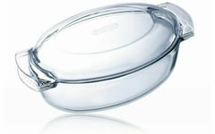 Pyrex 5.8L Transparent Classic Easy Grip Glass Oval Casserole Dish with Lid