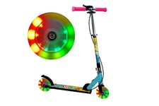 FA Sports - Velotouro Trottinette pour garçons et filles, à roues à LED lumineuses, hauteur réglable, freins et système de pliage en un clic breveté