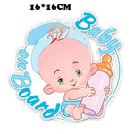 Appiu Car Modification Baby on board car sticker little princess baby baby bottle car reflective stickers (Color : 1)