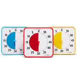 TIME TIMER Classroom Set Couleurs Primaires Minuterie Visuelle 60Min Cartes D'Activité Effaçables Sec Salle Classe Centres d'apprentissage/Horloge Bureau Lot 3 Bleu/Rouge/Jaune 19x19x3cm TT08B-PRM3-W