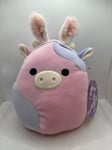 Patty the Cow as Rabbit Squishmallow 7.5" Easter Plush Soft Pink Ears NEW UK