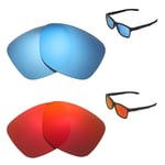 Walleva Fire Red + Ice Blue Polarized Replacement Lenses For Oakley Catalyst