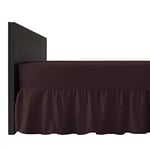 COMFORTESY Plain Dyed Extra Deep Fitted Valance Sheet – Poly-Cotton, Machine Washable, Easy Care - Available in 20 Colours (Chocolate, Single)
