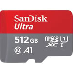 Carte Mémoire microSDXC Ultra 512 Go - SanDisk - Classe 10 - Vitesse de Lecture Allant jusqu'à 120MB/S