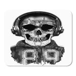Skull Vintage Headphones New York Illustration Home School Game Player Computer Worker MouseMat Mouse Padch