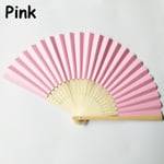 Folding Fan Chinese Hand Held Pink