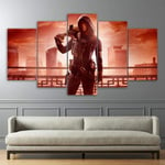 TOPRUN Prints on Canvas 5 pieces wall art print canvas painting City Warrior Gaming wall decor room poster for living room