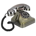 Antique Telephone Home Decor, Vintage Landline Corded Telephone Classic Retro Phone Bronze High Definition Call Large Button Telephones with US/UK Wiring