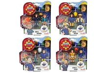 Simba 109251043038 il Pompiere Fireman Sam Set Two Articulated Characters 7.5 cm, with Assorted Accessories, 3 Years, Multi-Coloured, Piccolo