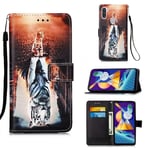 NiaCoCo Compatible with Samsung Galaxy A11/M11 Phone Case Flip Cover Leather with Card Slot Wallet 3D Pattern Magnetic Buckle Case+1 free Screen Protector-(Cat and Tiger)