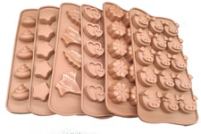 Diamond Found Chocolate Moulds Silicone Candy Molds, Break Apart Chocolate Molds Non-Stick Reusable DIY Baking Molds Candy Protein & Energy Bar Moulds 6 Packs