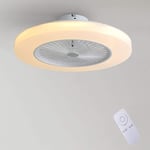 Ceiling Fan With Lamp, 36W Creative Invisible Fan LED Ceiling Lamp Remote Control Dimmable Ultra-quiet Can Timing Fan Chandelier Modern Living Room Bedroom Children's Room Fan Ceiling Lamp Φ58*H20cm