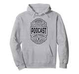 Podcast Podcaster Funny Vintage Whiskey Label Podcasting Pullover Hoodie