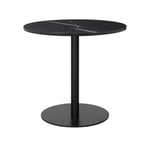 Gubi - Gubi 1.0 Dining Table, Round, Ø80, Black Base, Marble Top - Nero Marquina - Matbord - Svart - Metall/Sten