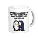 Acen Merchandise Orama Loving Pingouine 'One Day Someone is Going to Hug vous propose des nouveautés amusantes Thé café céramique blanc Tasse 325,3 ml, 6 x 6 x 6 cm