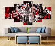 TOPRUN Canvas Miami Heat Wall Art LeBron James 5 pieces Modern wall art for living room Prints Image Framed Artwork Painting Picture Photos Home decoration