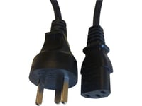 Nätkabel 240 Vac Med Dk Edb-Kontakt - C13 Apparatkontakt, Längd 1,8 Meter, Svart