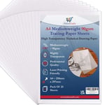 A4 90gsm Tracing Paper Sheets Printable 25 Sheets, - - Medium 