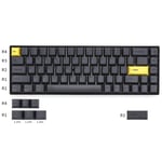Mechanical Keyboard Keycap 68 Keys Cherry Mx Cross Shaft Keycap Pbt For Duck Min 2 61/Rk61 Black